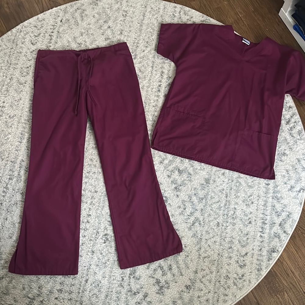 Burgundy Scrub Set